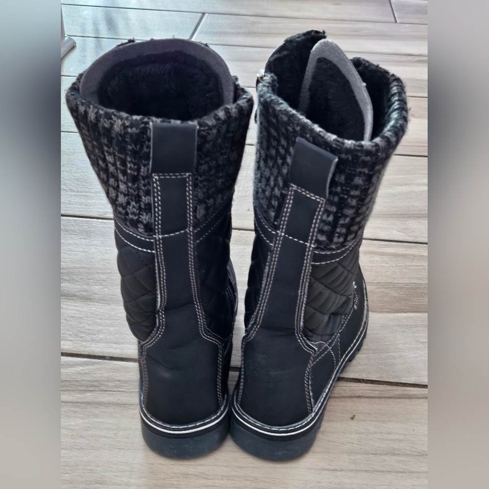 Polar Products Winter Snow Boots Women's Size 7 Black Quilted Lace Up Insulated. - Picture 6 of 11